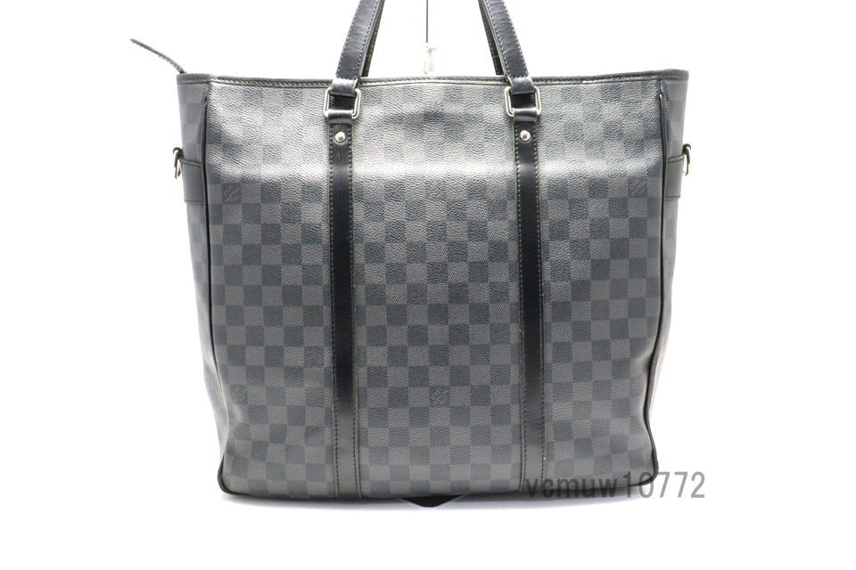 希少美中古■LOUIS VUITTON ダミエグラフィット タダオ レザー トートバッグ ルイヴィトン■0314xa0656205の画像2