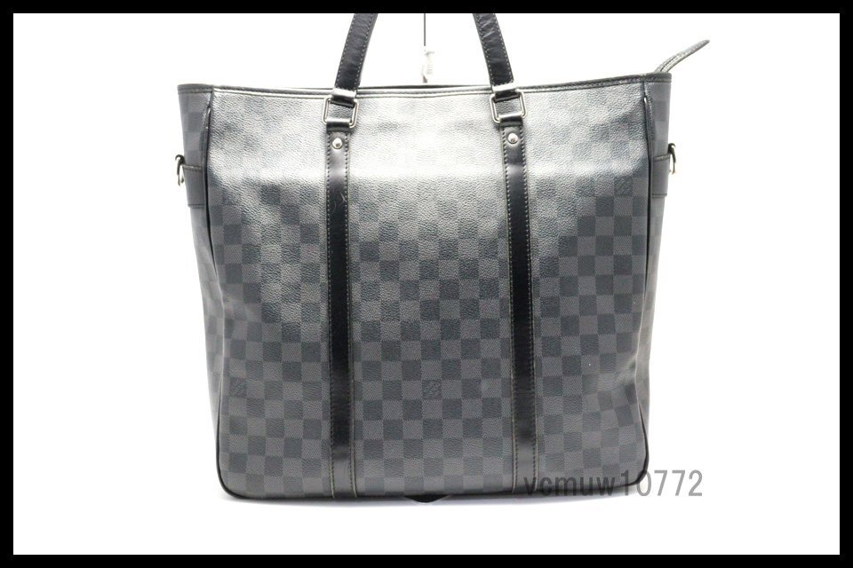 希少美中古■LOUIS VUITTON ダミエグラフィット タダオ レザー トートバッグ ルイヴィトン■0314xa0656205の画像1