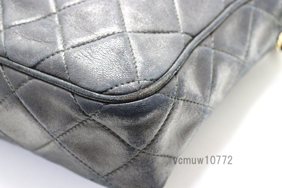 希少美中古■CHANEL 0番台 マトラッセ フリンジ レザー チェーンショルダーバッグ シャネル■0314ap247-4Dの画像5