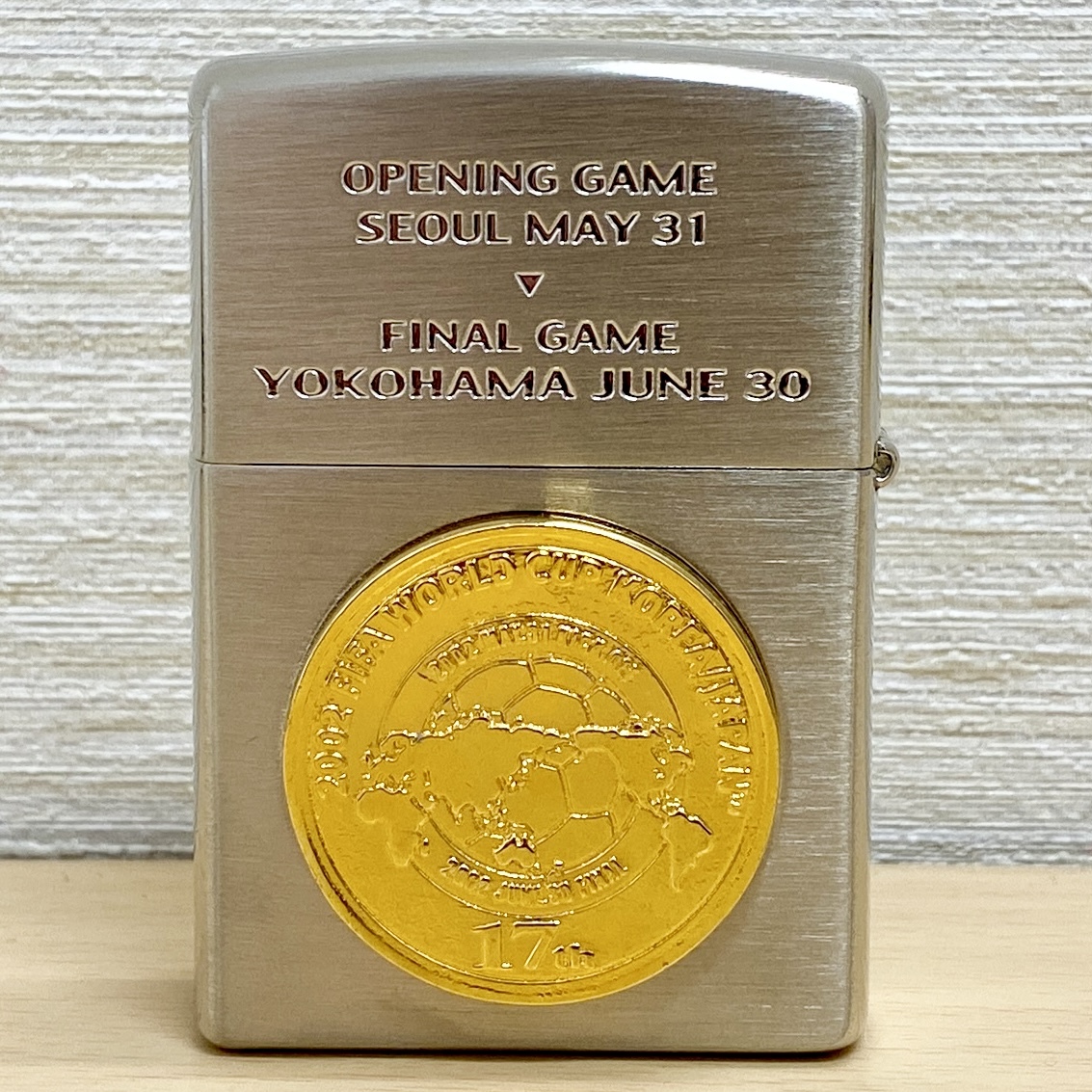 【未着火】 zippo ライター 01 I 2002 FIFA WORLD CUP 韓国 日本 限定品 2001年製 未使用 火花のみ確認済み 喫煙具 喫煙グッズ 保管品_画像4