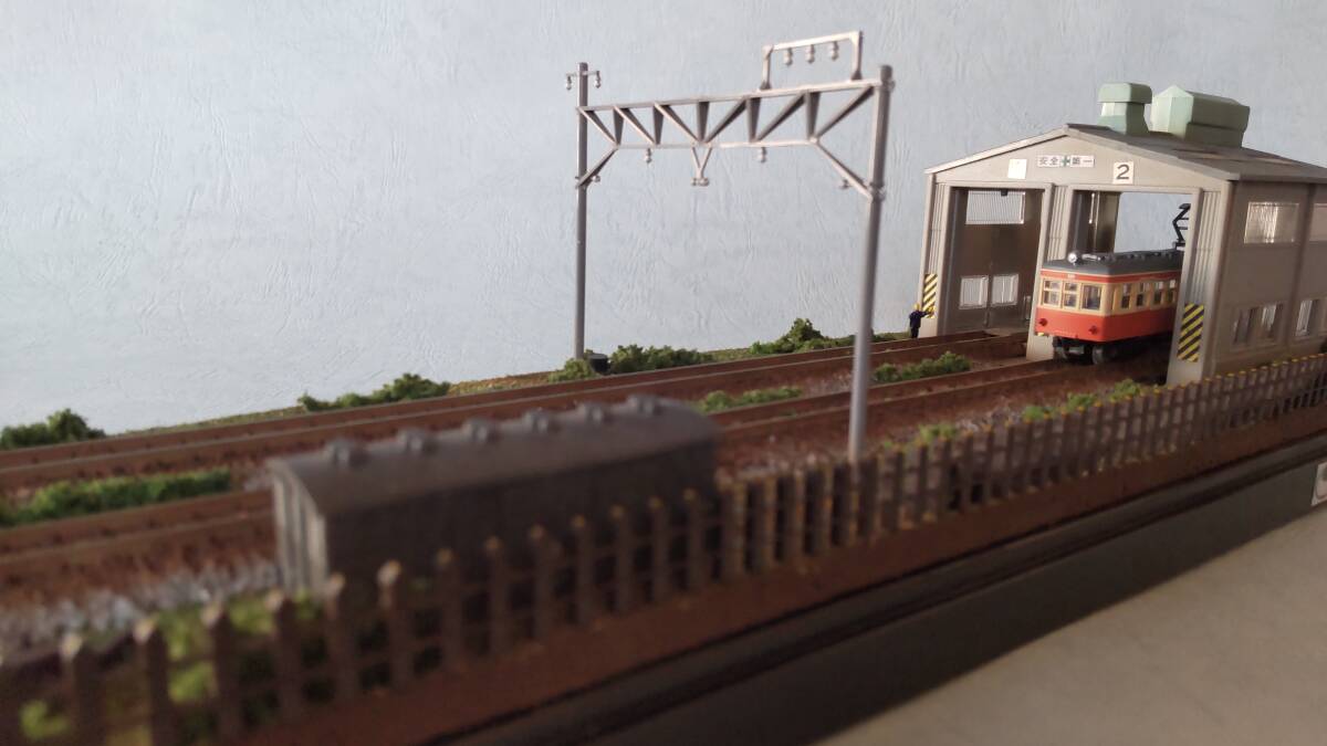 Nゲージ ジオラマ　車両展示台　日本の鉄道風景 電車庫とツム101_画像6