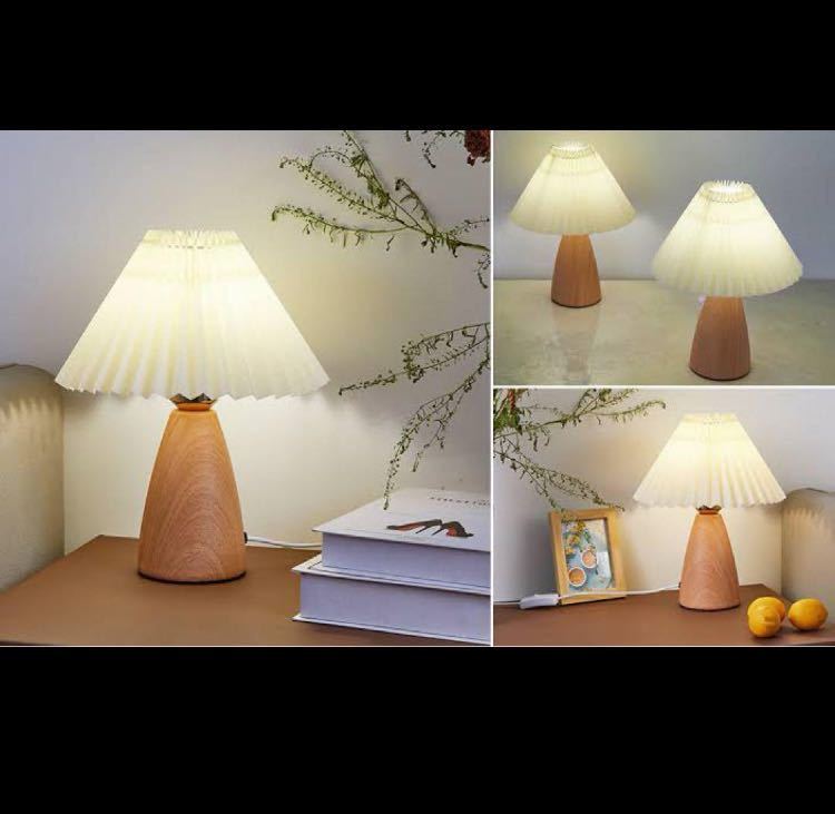  настольный светильник лампа подставка лампа плиссировать затенитель от солнца свет ночник прикроватный лампа керамика под дерево освещение LED 2 шт. комплект 