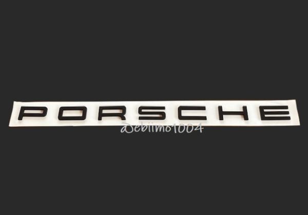 ポルシェ リアエンブレム Porsche 立体ステッカー リア トランク 991 970 981 958 ボクスター ケイマン グロッシーブラック 1セット_画像4