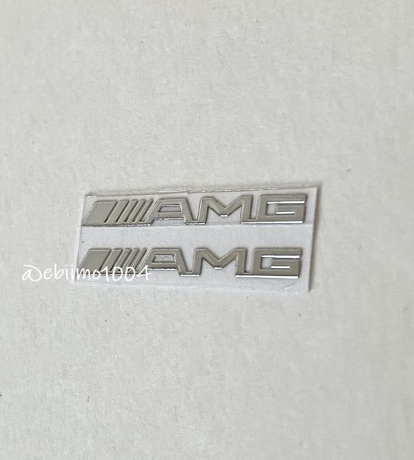 AMG ベンツ メタルステッカー 金属 シール 耐熱 高耐久 ダッシュボード コンソール ウインドウ ワイパー シルバー 2枚_画像2