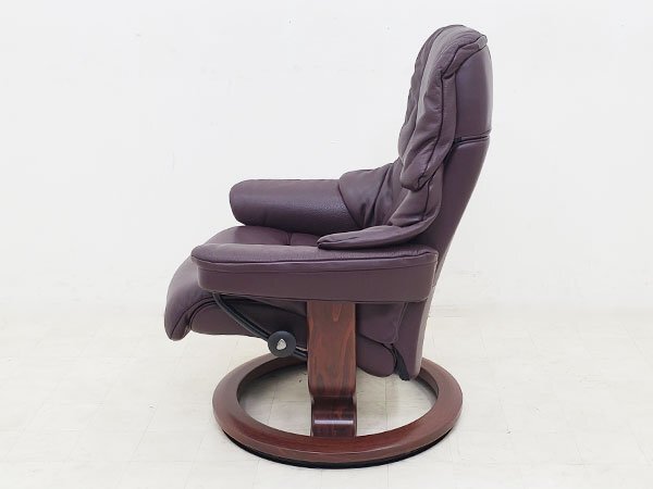 【エコーネス/EKORNES】ストレスレス レノ/オットマン付/リクライニングチェア/パーソナルチェア/本革/レザー/北欧家具/43万/P5694_画像4