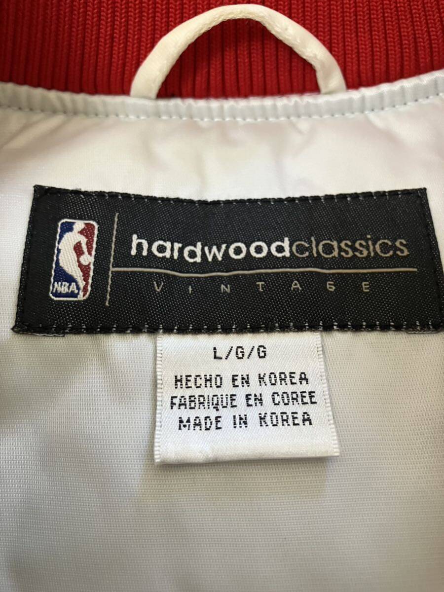 デッドストック　未使用品　hardwood classics NBA 76ers オフィシャル　ナイロン　スタジャン　スタジアム　中綿ジャケット　韓国製　90s_画像3