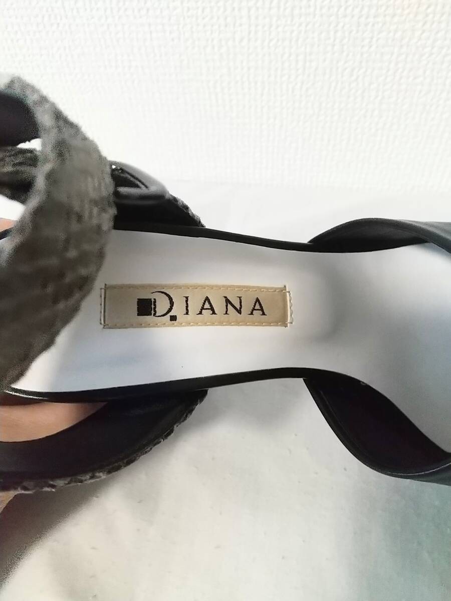 DIANA ダイアナ パンプス サンダル 21.5 ブラック 黒_画像3