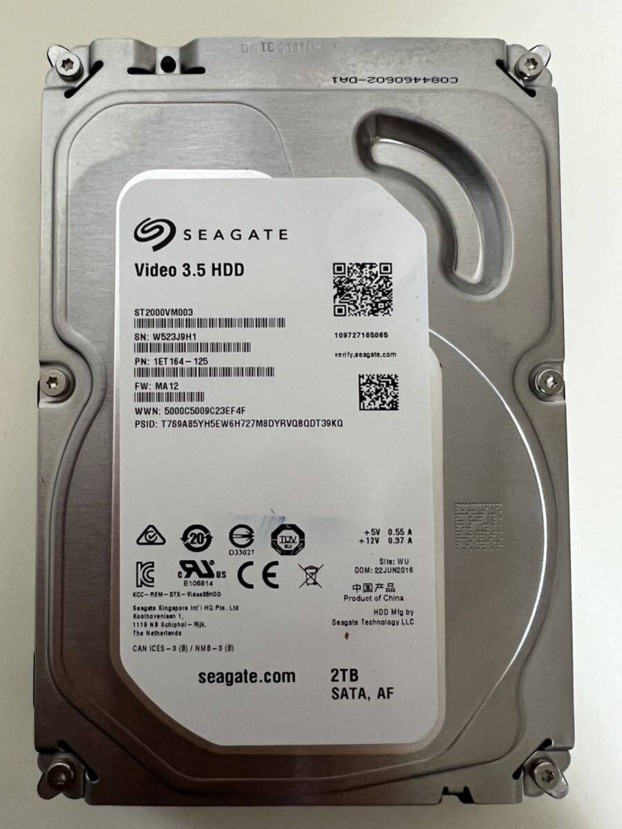 SEAGATE ST2000VM003 HDD 3.5インチ 2TB AVコマンド対応 動作未確認ジャンク_画像1