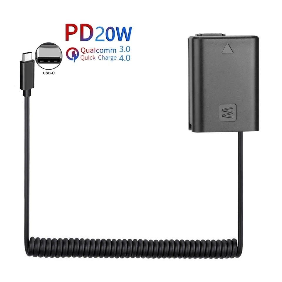 NP-FW50 ソニー カメラ用 ダミー バッテリー USB TypeC PD