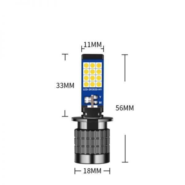 爆光 LEDフォグランプ ベッドライト バルブ HB4/HB3/H8/H11/H16 ２色切替 ホワイト/イエロー N603-604_画像5