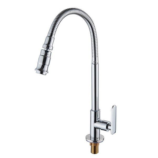 蛇口 キッチン 洗面用 シングルレバー 単水栓 任意の角度回転 ホース付き 水道 フレキパイプの画像3