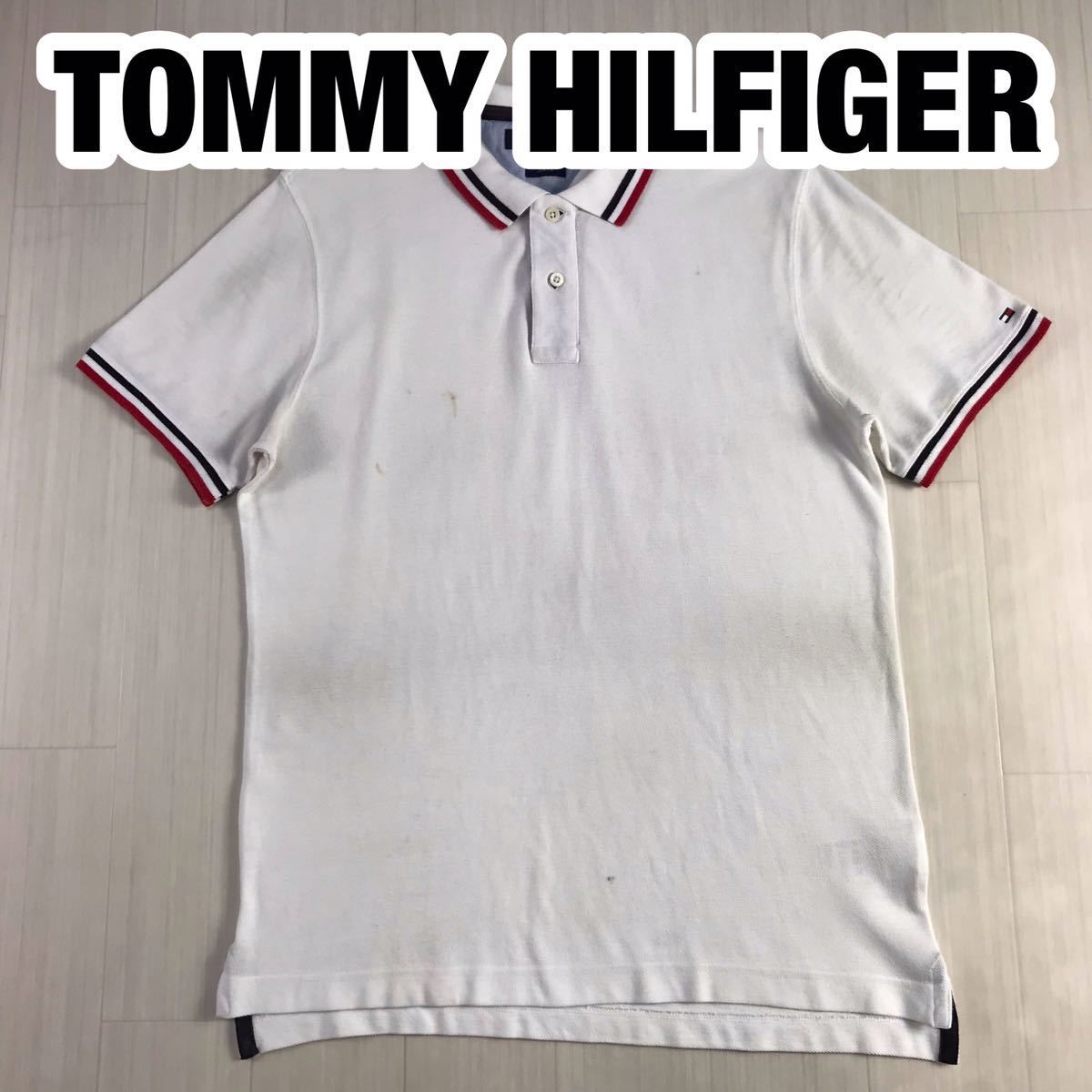 TOMMY HILFIGER トミーヒルフィガー 半袖ポロシャツ XL ホワイト_画像1