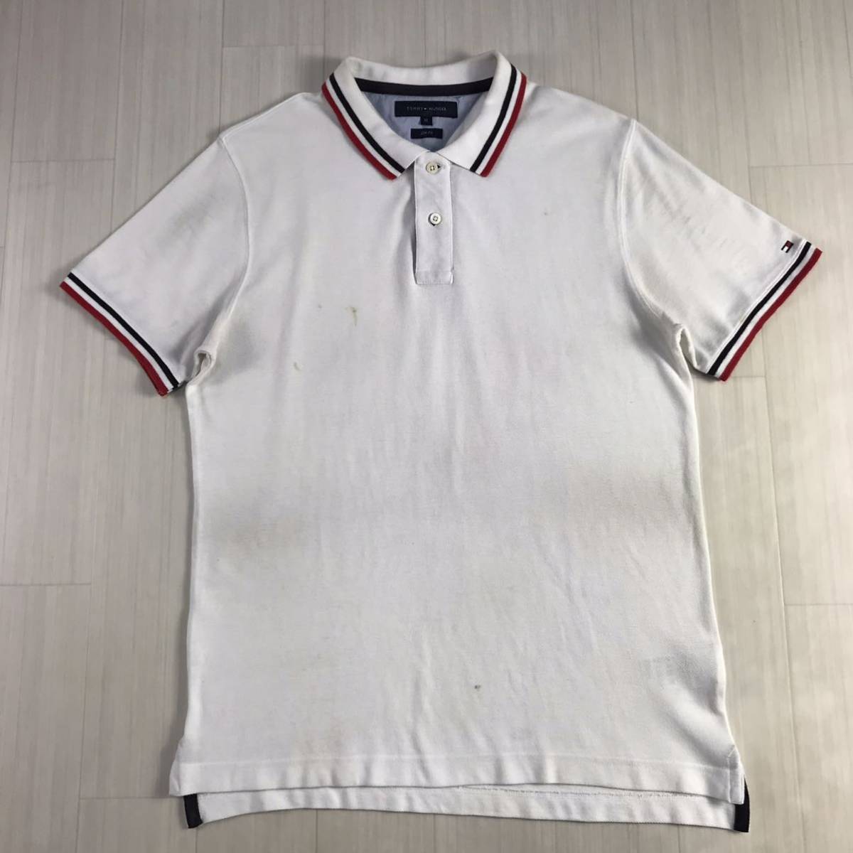 TOMMY HILFIGER トミーヒルフィガー 半袖ポロシャツ XL ホワイト_画像2