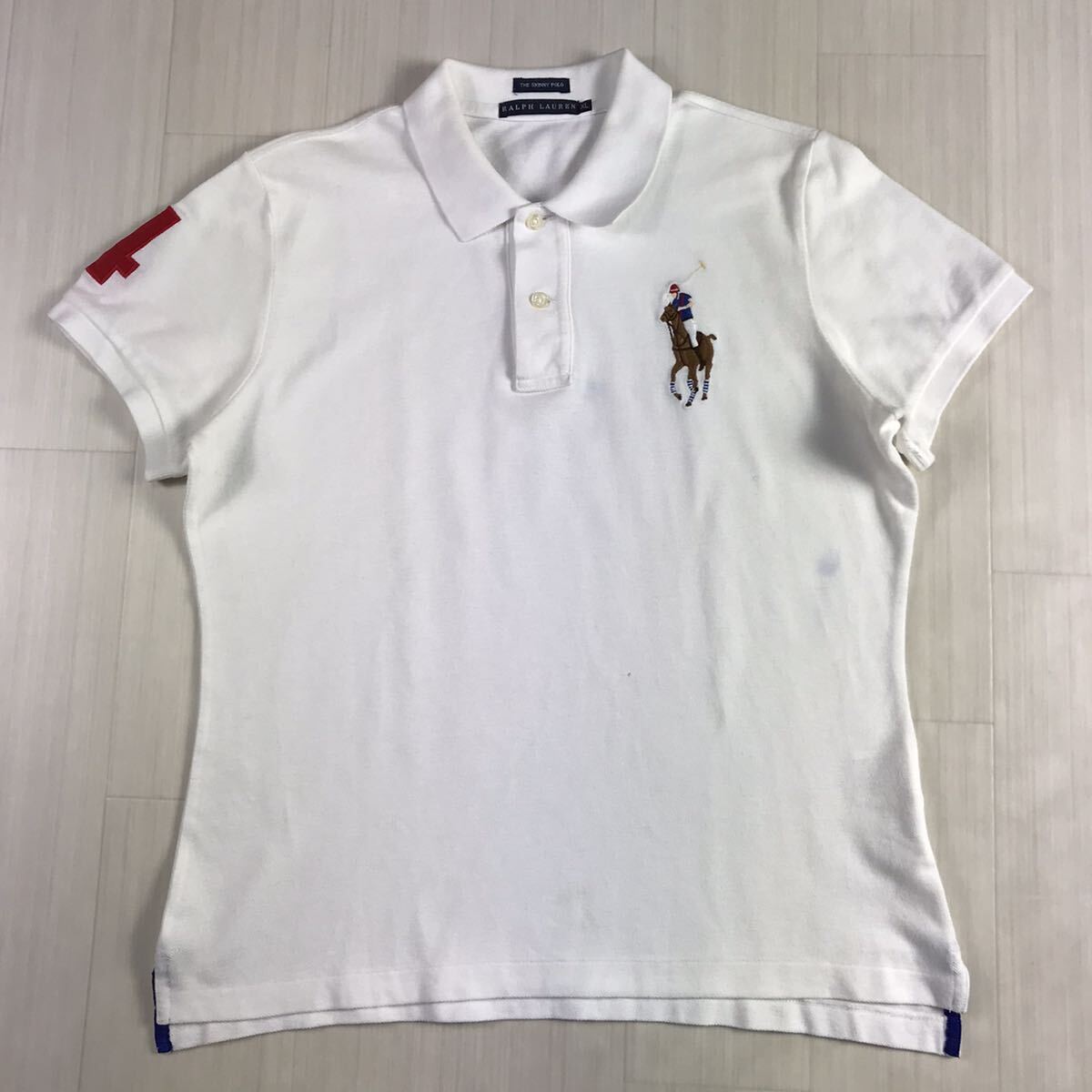 RALPH LAUREN 半袖ポロシャツ レディースサイズ XL ホワイト ビッグポニー_画像2