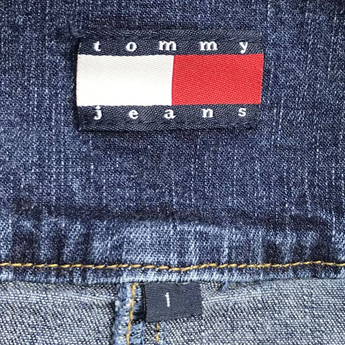 TOMMY JEANS Tommy джинсы Denim юбка мини-юбка 1 индиго голубой шт. форма стрейч материалы печать кнопка флаг бирка передний разрез 