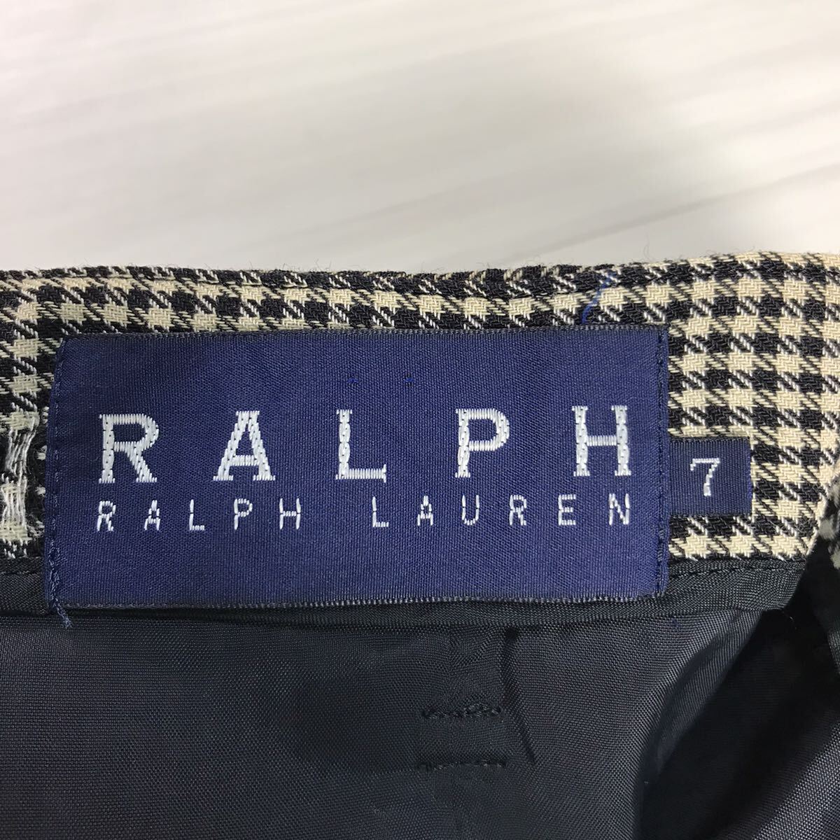 RALPH LAUREN Ralph Lauren мини-юбка шт. форма 7 тысяч птица рисунок черный × бежевый 