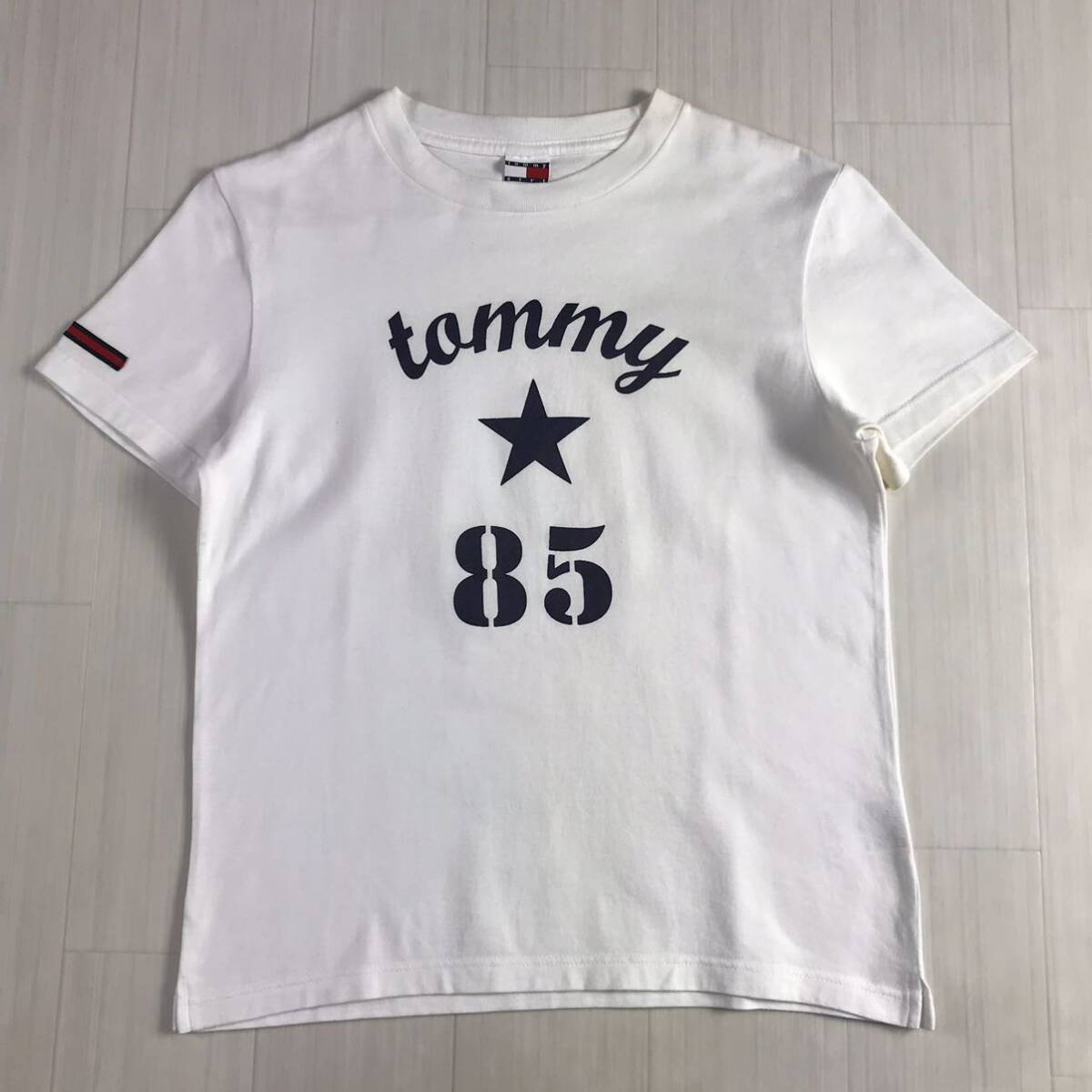 TOMMY GIRL トミーガール プリントTシャツ M ホワイト ビッグロゴ ブラックタグ_画像2