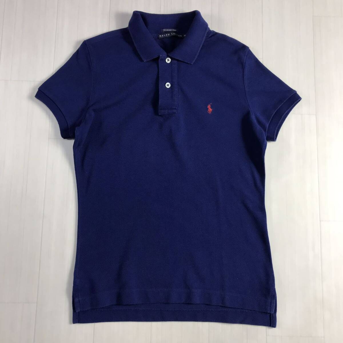 RALPH LAUREN Ralph Lauren polo-shirt with short sleeves M navy embroidery po knee 