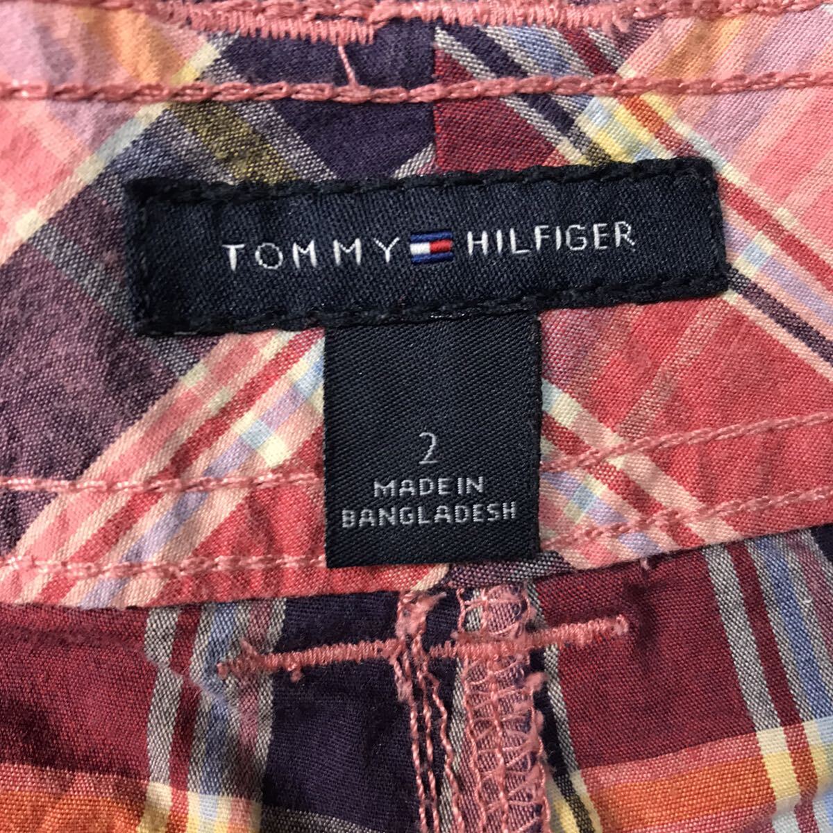 TOMMY HILFIGER トミー ヒルフィガー ショートパンツ 2 チェック柄 マルチカラー 刺繍ロゴ フラッグ_画像7