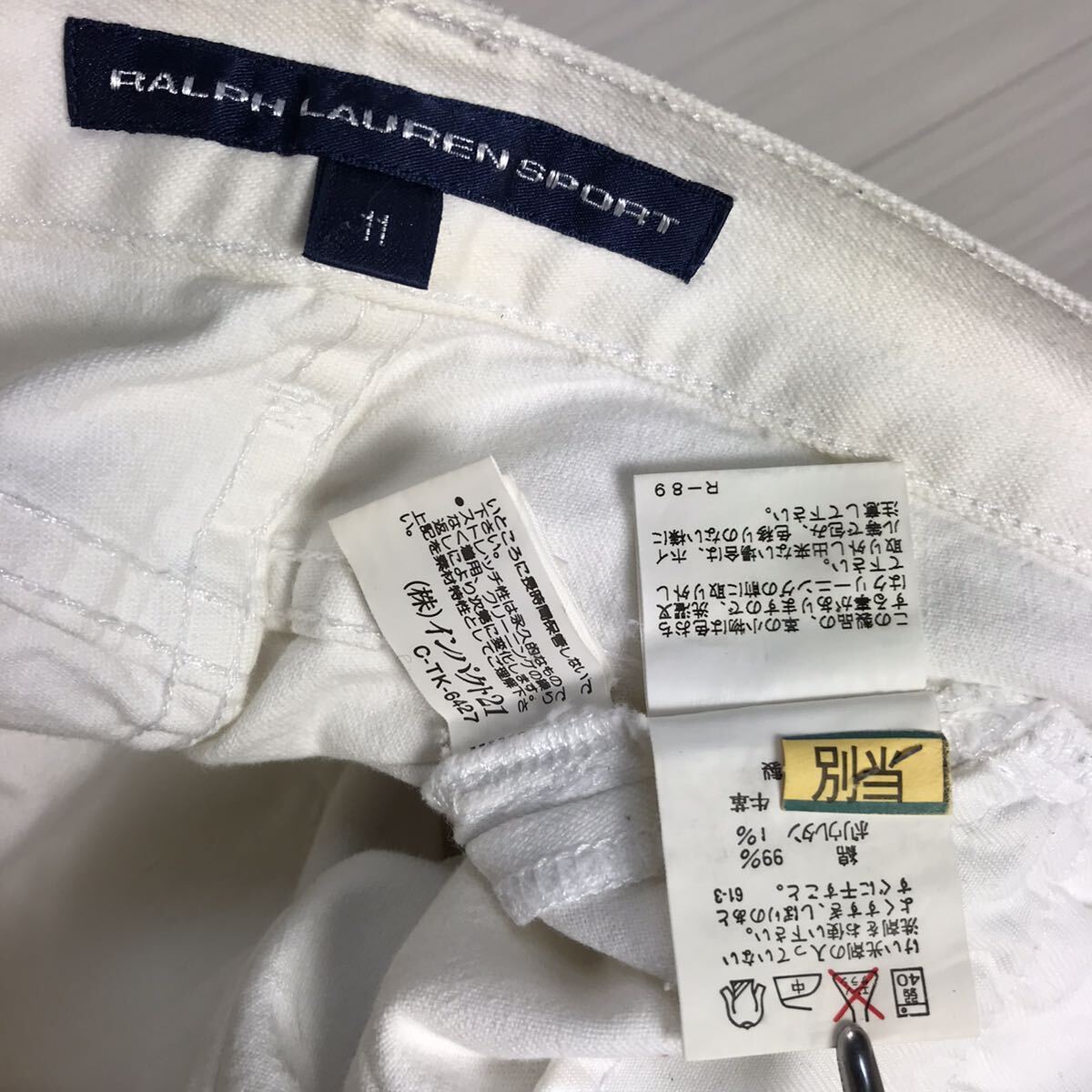 RALPH LAUREN SPORT Ralph Lauren спорт Denim брюки 11 белый стрейч материалы распорка Logo бирка 