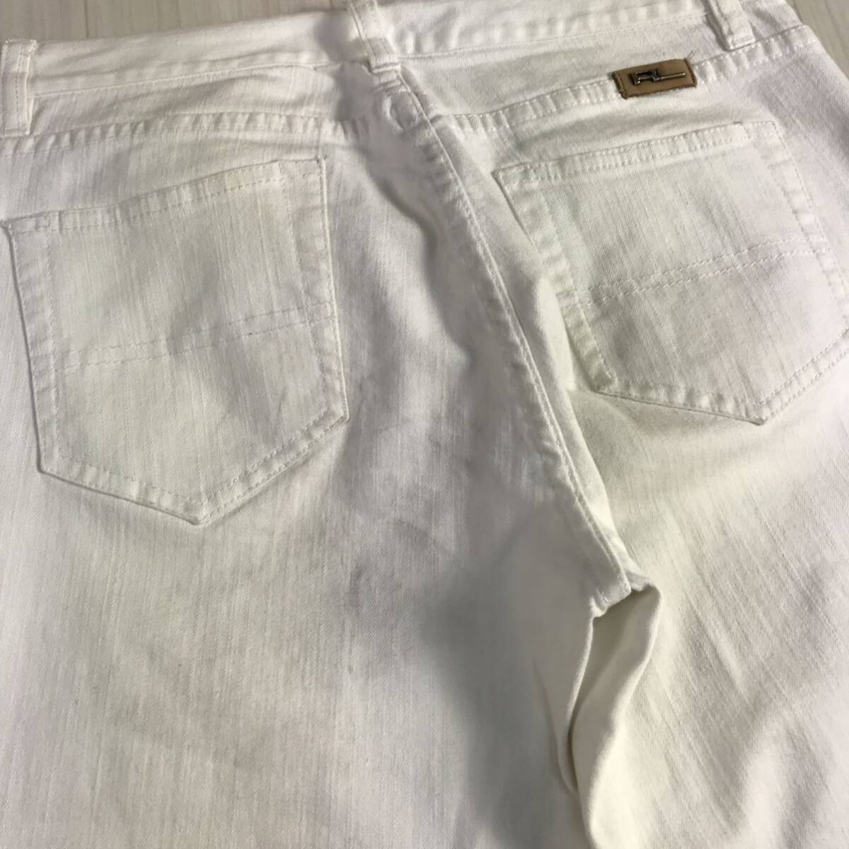 RALPH LAUREN SPORT Ralph Lauren спорт Denim брюки 11 белый стрейч материалы распорка Logo бирка 
