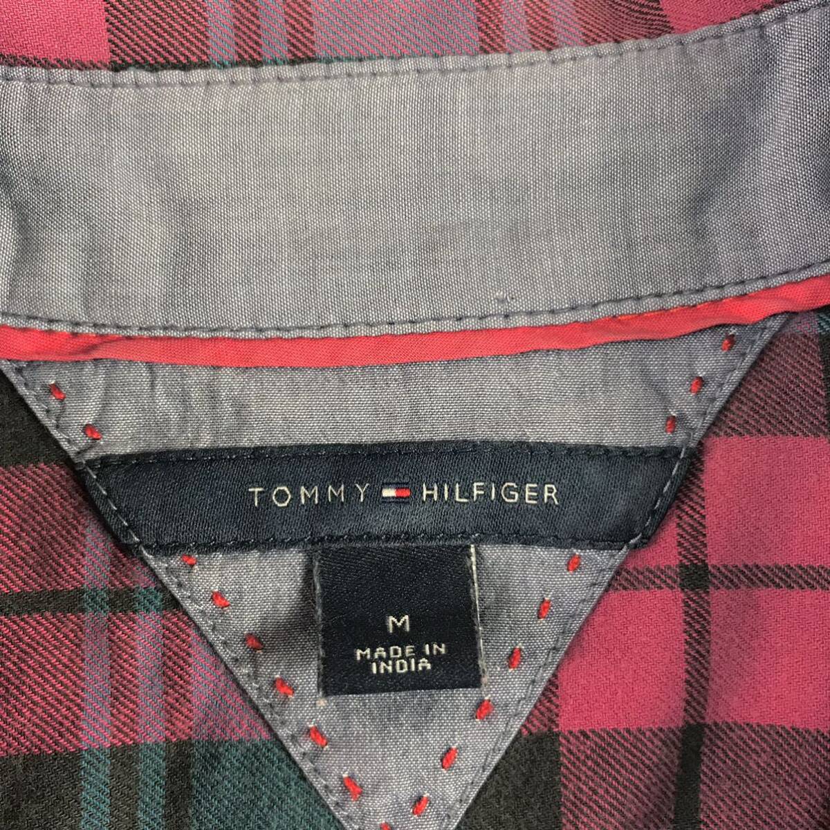 TOMMY HILFIGER トミー ヒルフィガー 長袖シャツ M チェック柄 マルチカラー 刺繍ロゴ フラッグタグ_画像6