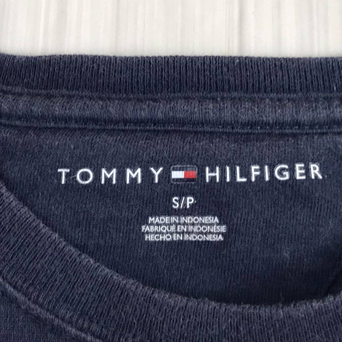 TOMMY HILFIGER トミーヒルフィガー 半袖Tシャツ S ネイビー 刺繍_画像5