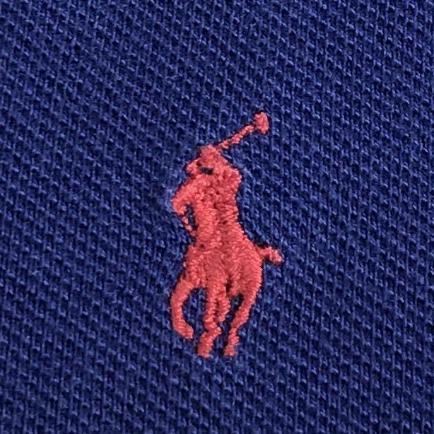 RALPH LAUREN Ralph Lauren polo-shirt with short sleeves M navy embroidery po knee 
