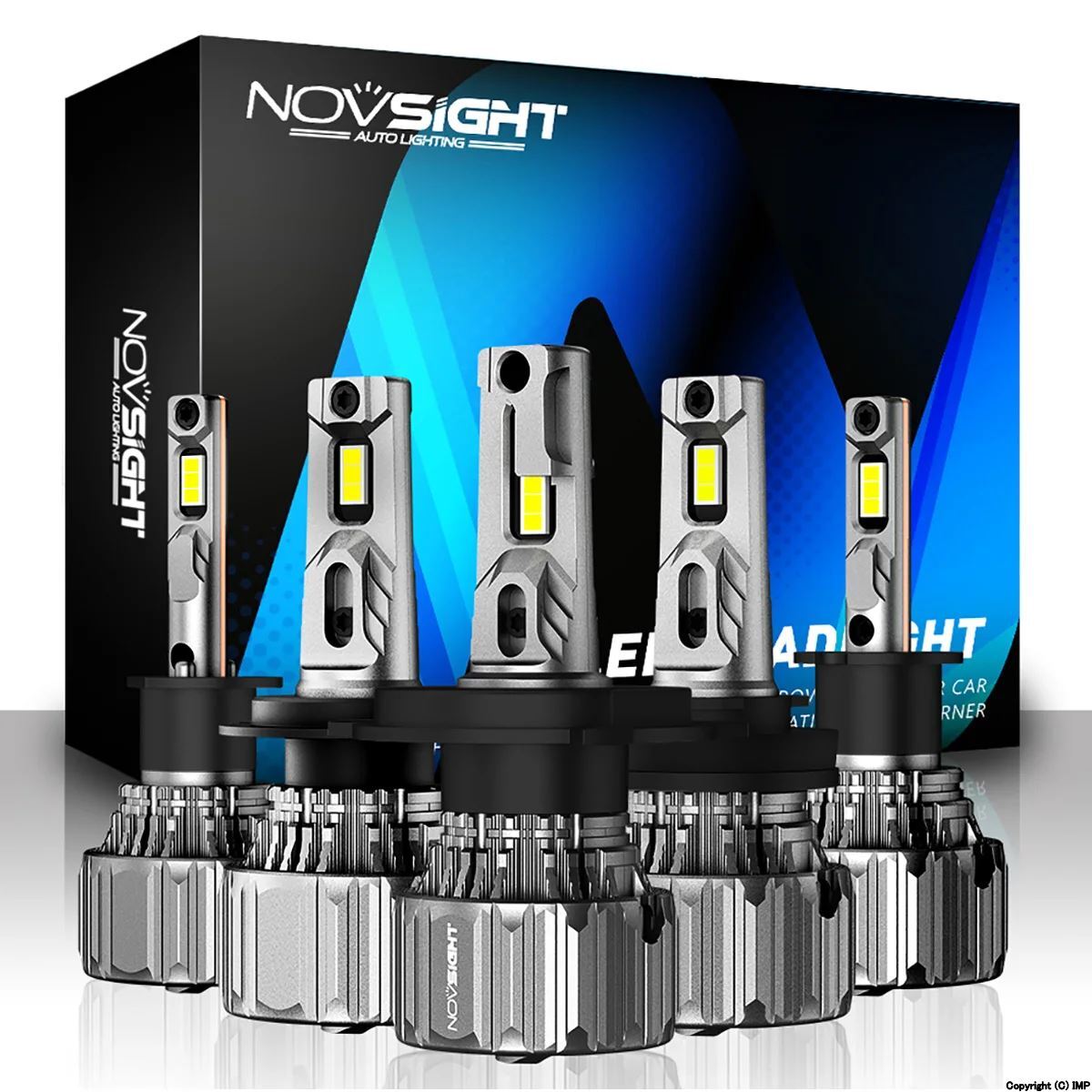 Novsight-ヘッドライト電球 ledライトh7 h4 h11 h8 h9 h1 h3 9005 9006 h13 70w 15000lm ミニサイズ6500k カーアクセサリー_画像1