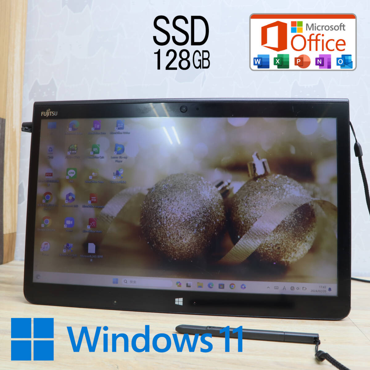 ★中古PC 高性能6世代i5！SSD128GB★Q736/P Core i5-6300U Webカメラ Win11 MS Office 中古品 ノートPC★P66634_画像1