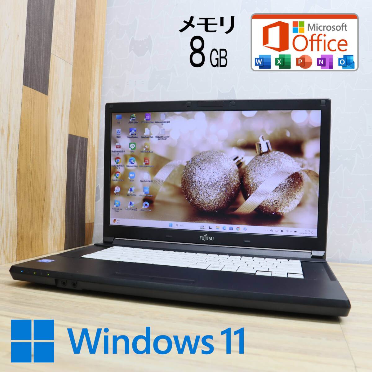 ★美品 500GB メモリ8GB★A577/P Celeron 3865U Win11 MS Office 中古品 ノートPC★P68628_画像1