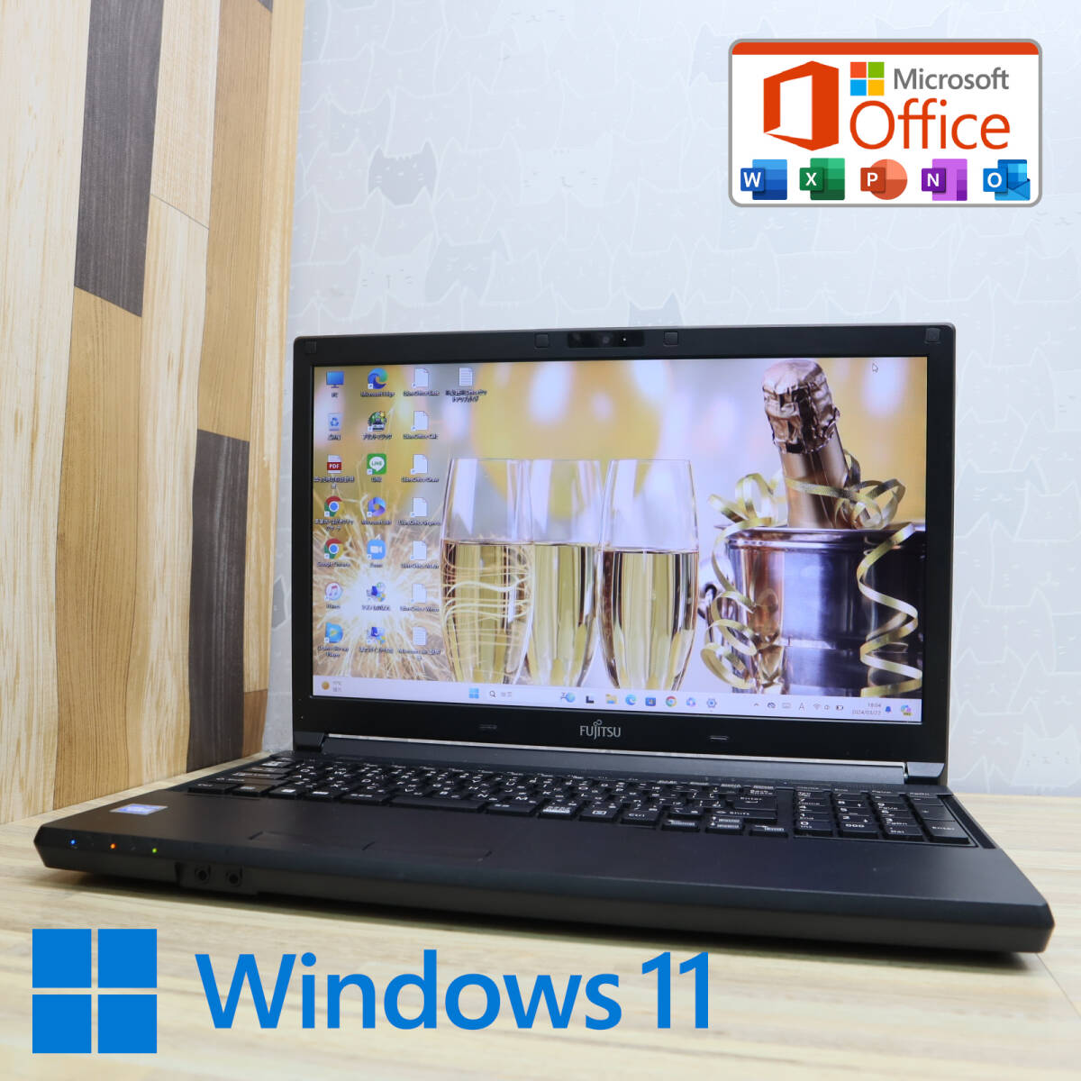 ★美品 500GB★A577/RW Webカメラ Celeron 3865U Win11 MS Office 中古品 ノートPC★P66434_画像1