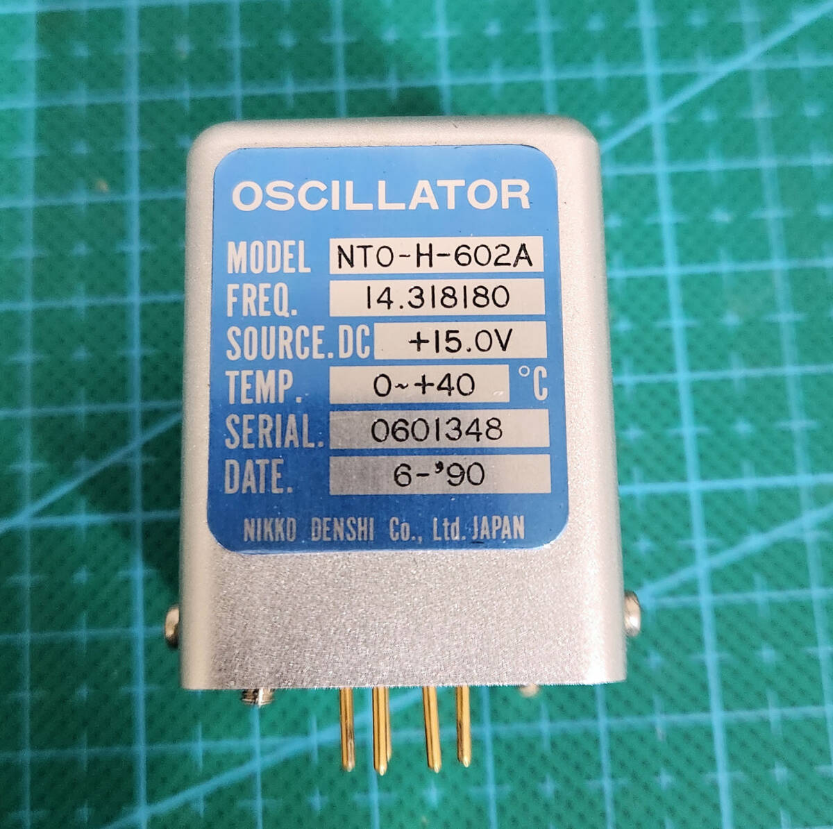 NIKKO DENSHI NTO-H-602A OSCILLATOR 恒温槽発振器 14.318180MHｚ　ジャンク　 /240301_画像1