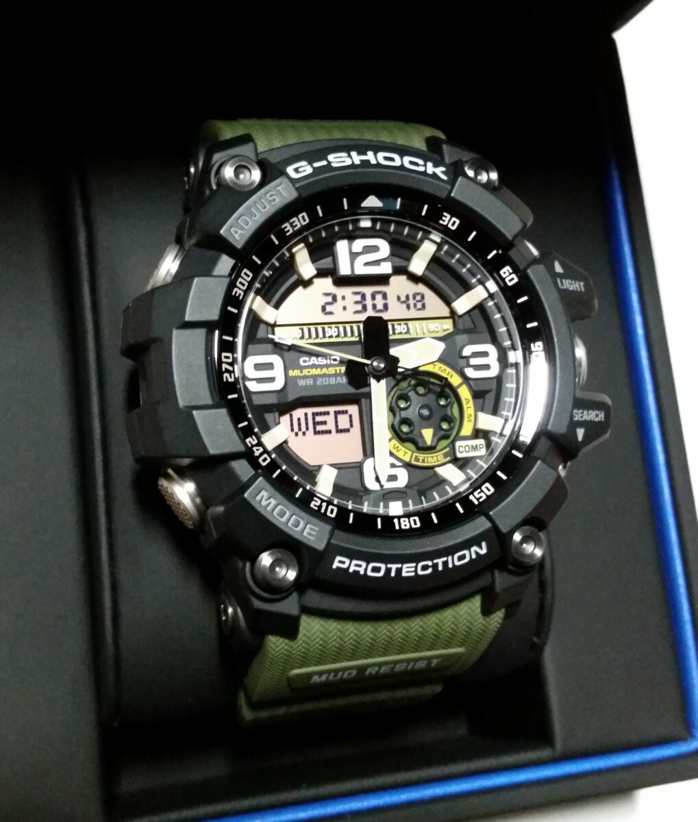 即決!絶版目前☆未使用☆G-SHOCK【MUDMASTER】マッドマスター GG-1000-1A3JF☆アーミーグリーンベルト☆電池(本物の証しSR927SW二個)交換済_GG-1000-1A3JF