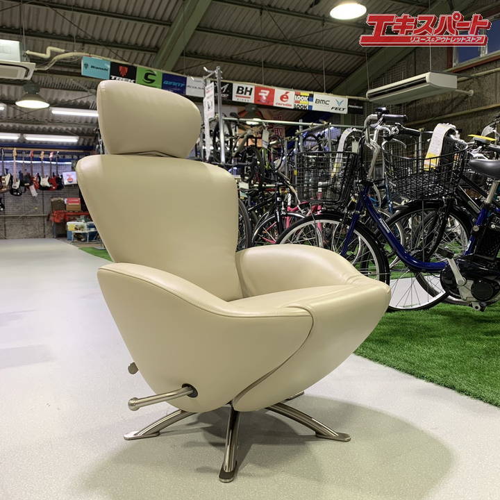 Cassina カッシーナ K10 DODO ドド シェーズロング ラウンジチェア アイボリー本革 リクライニング 100万円 極美品 戸塚店_画像1