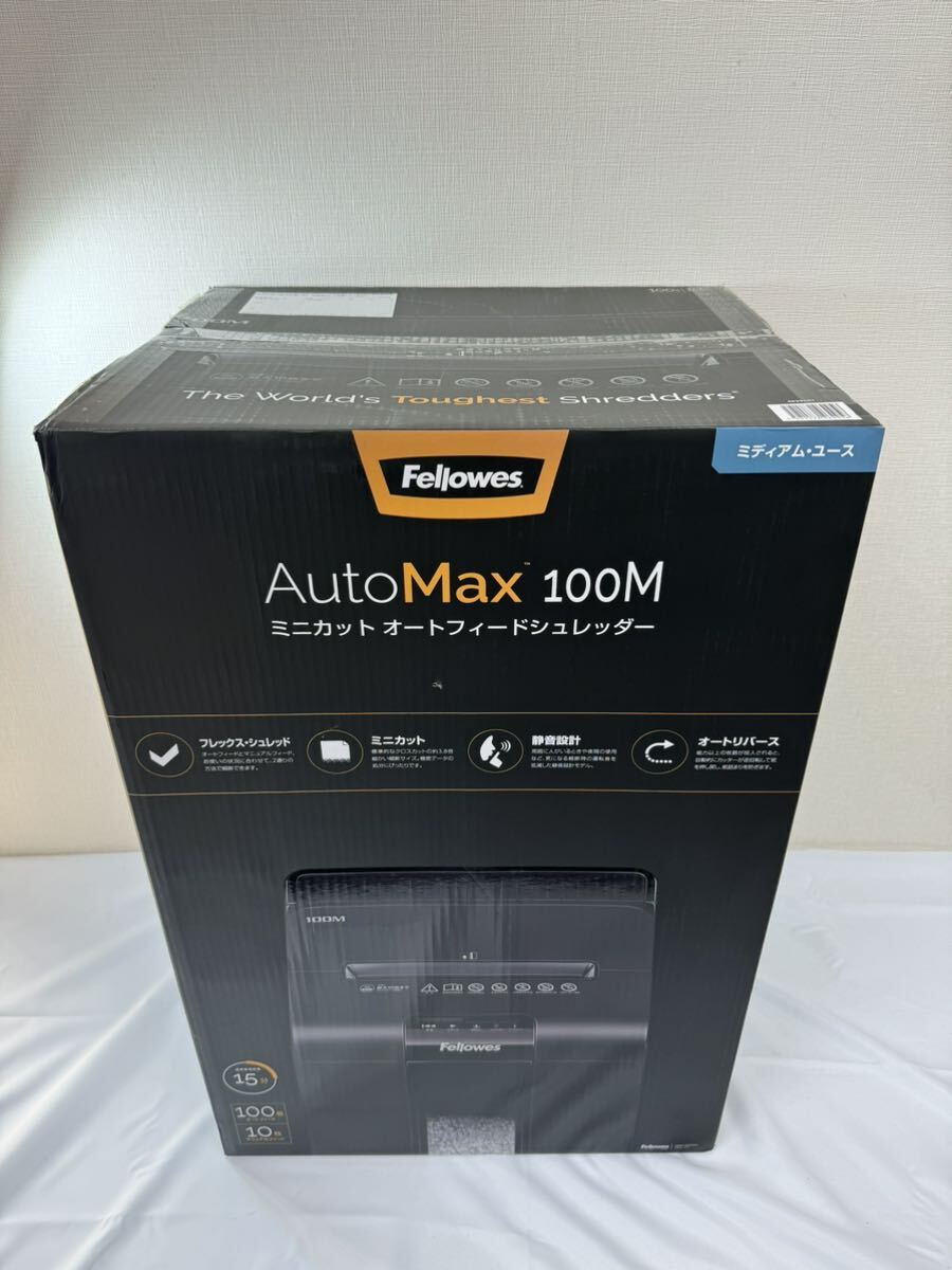 未開封品　FELLOWES フェローズ オートフィードシュレッダー ミニカット AutoMax 100M 業務用 23L 最大100枚セット_画像1