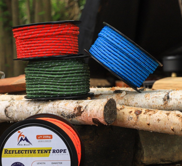  tent rope gai rope 6mm 30M withstand load 250kg reflection material entering camp tent tarp outdoor 