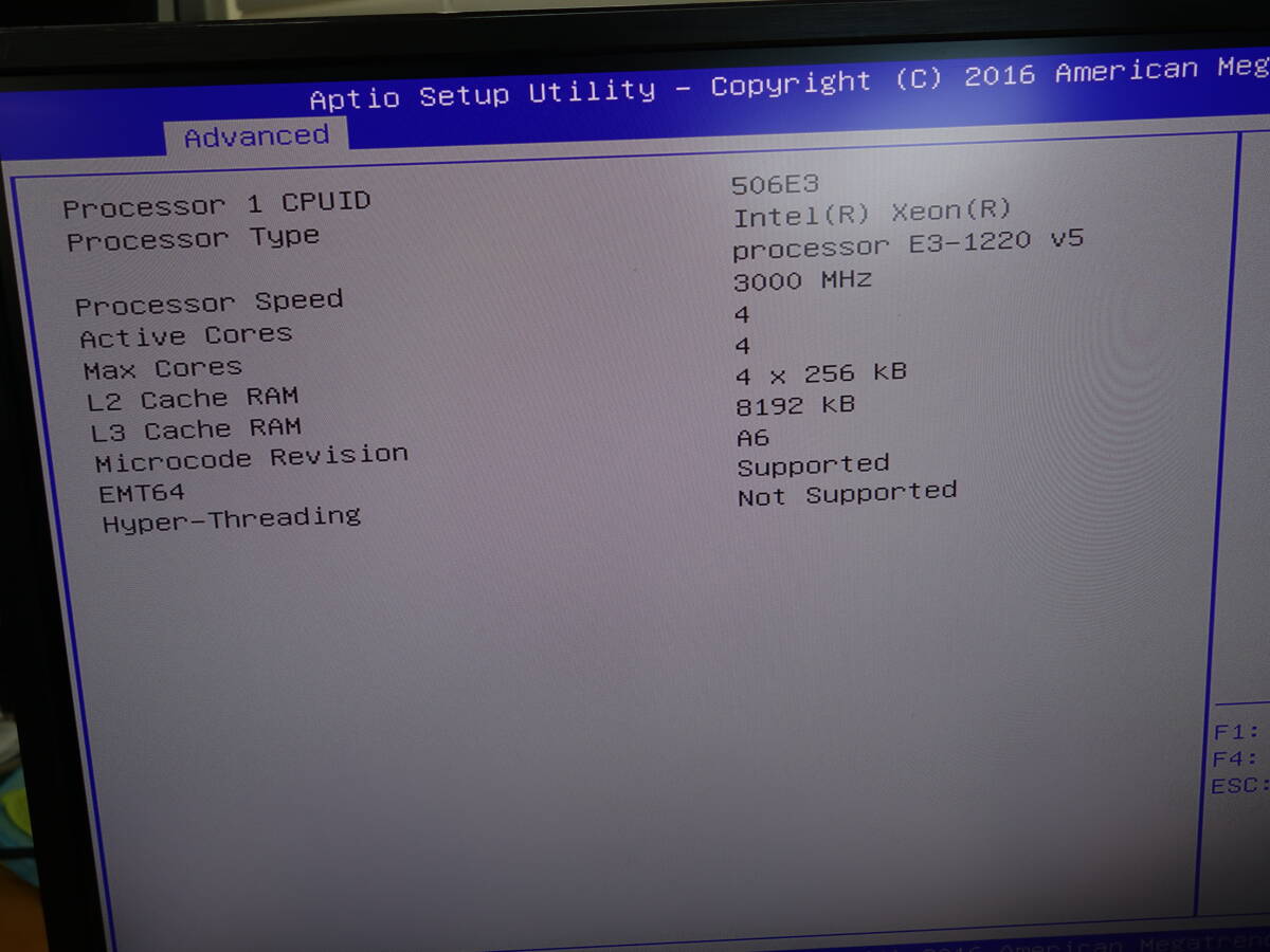 日立　GUFT10DN-1TNADT0 【Xeon E3-1220V5】 BIOS確認OK　メモリ8GB/HDDなし/OSなし　中古 タワーサーバ 【10日間保証】_画像7