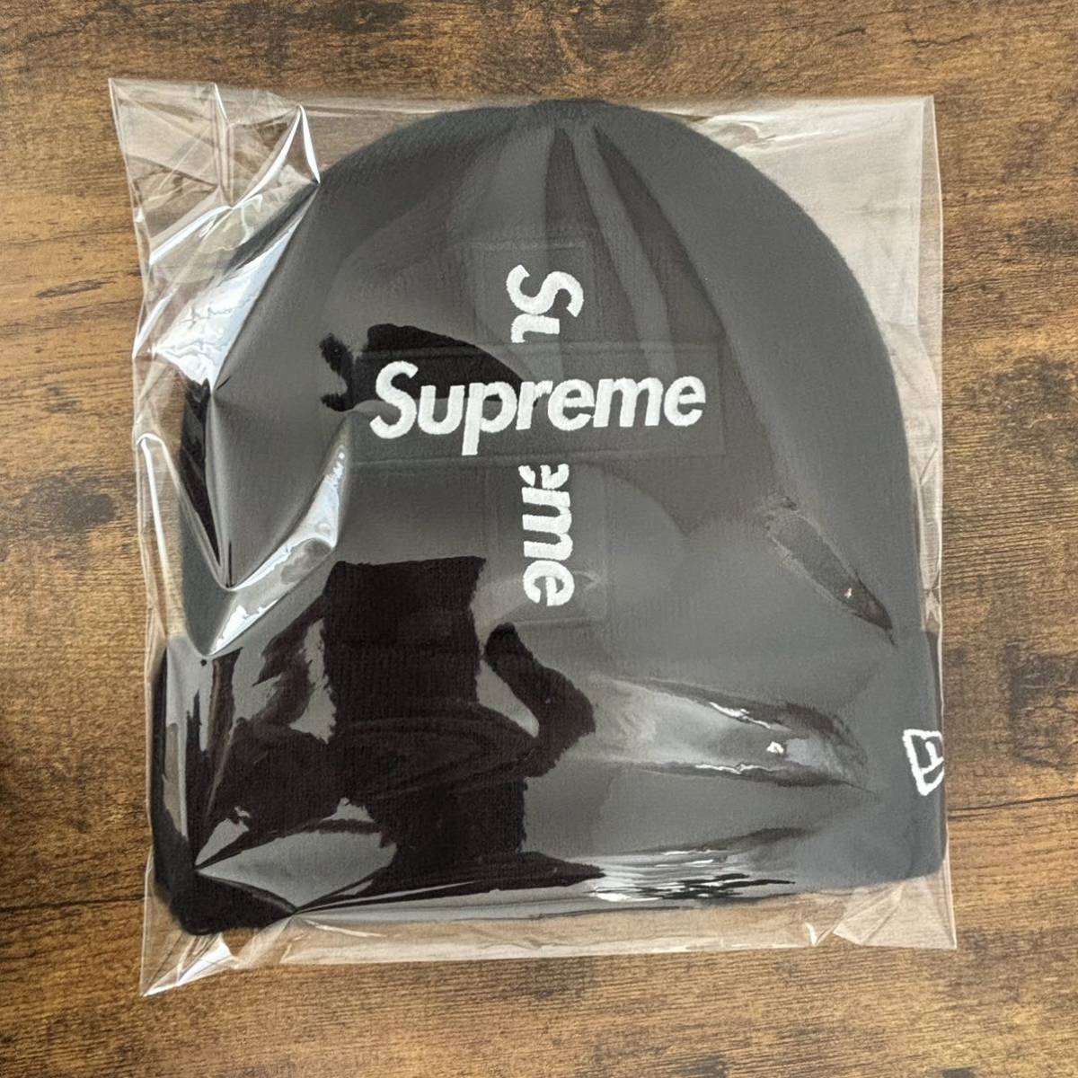 Supreme New Era Cross Box Logo Beanie Black シュプリーム ビーニー ボックスロゴ ニューエラ 黒 フリーサイズ 20FW_画像3