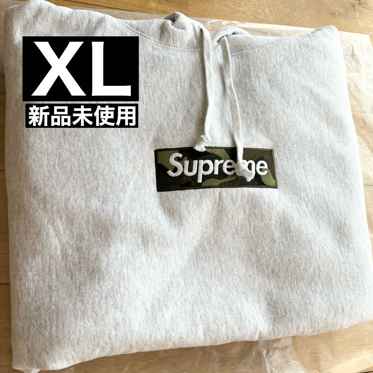 【新品未使用】タグ付 Supreme Box Logo Hooded Sweatshirt 23AW Camo XL シュプリーム ボックスロゴ パーカー アッシュグレー カモ