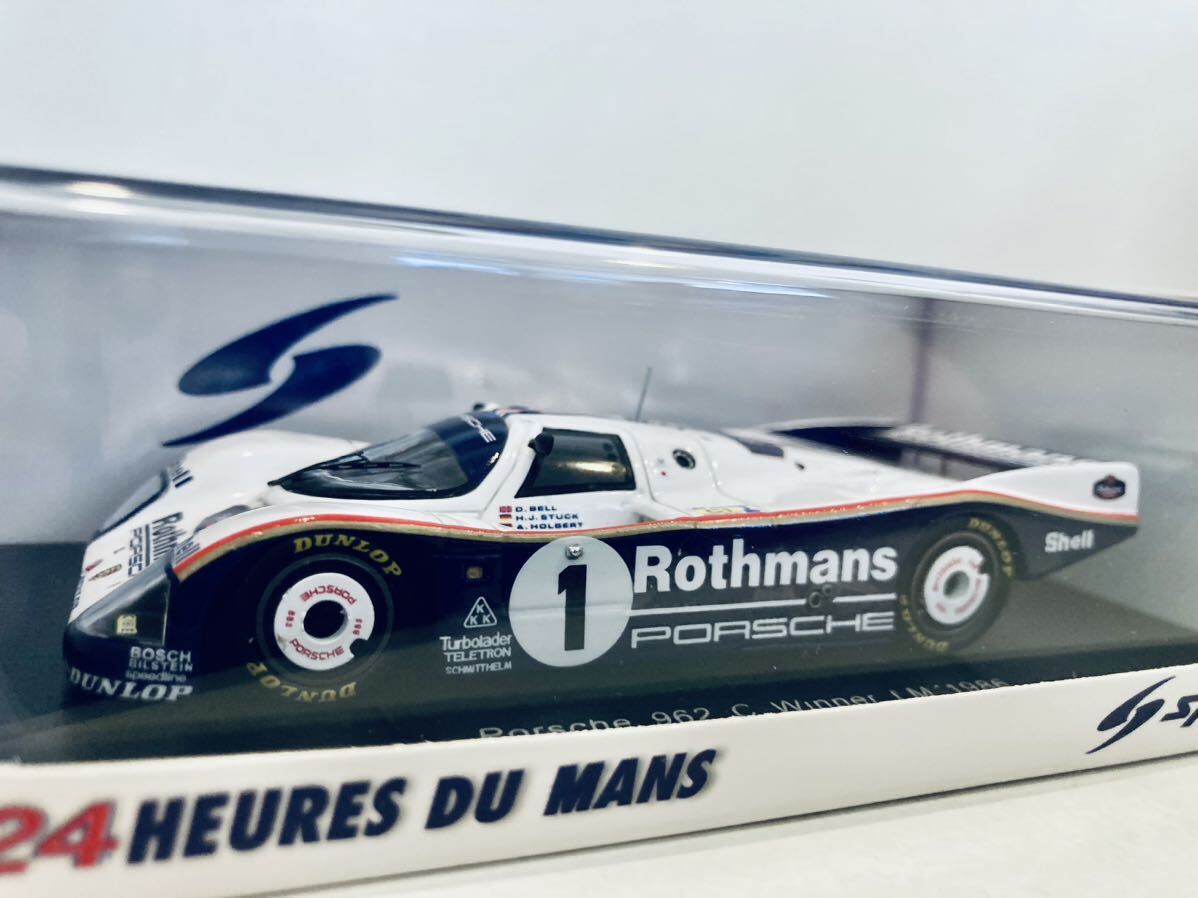 【送料無料】1/43 Spark Rothmans Porsche ポルシェ 962C #1 H.シュタック-D.ベル-A.ホルバート Winner Le Mans 1986タバコ仕様_画像1