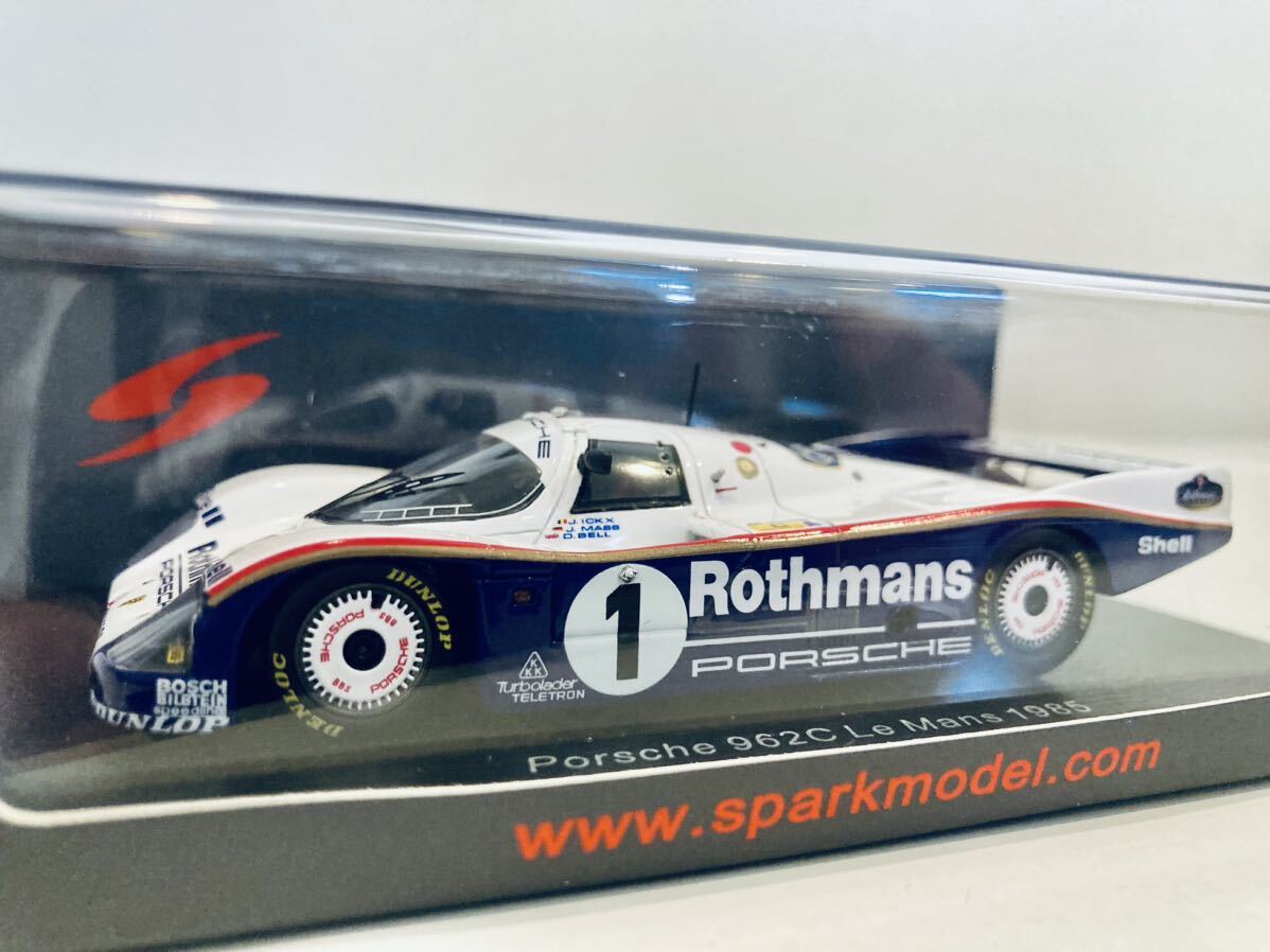 【送料無料】1/43 Spark Rothmans Porsche ポルシェ 962C #1 J.マス-J.イクス-D.ベル Le Mans 1985タバコ仕様_画像1