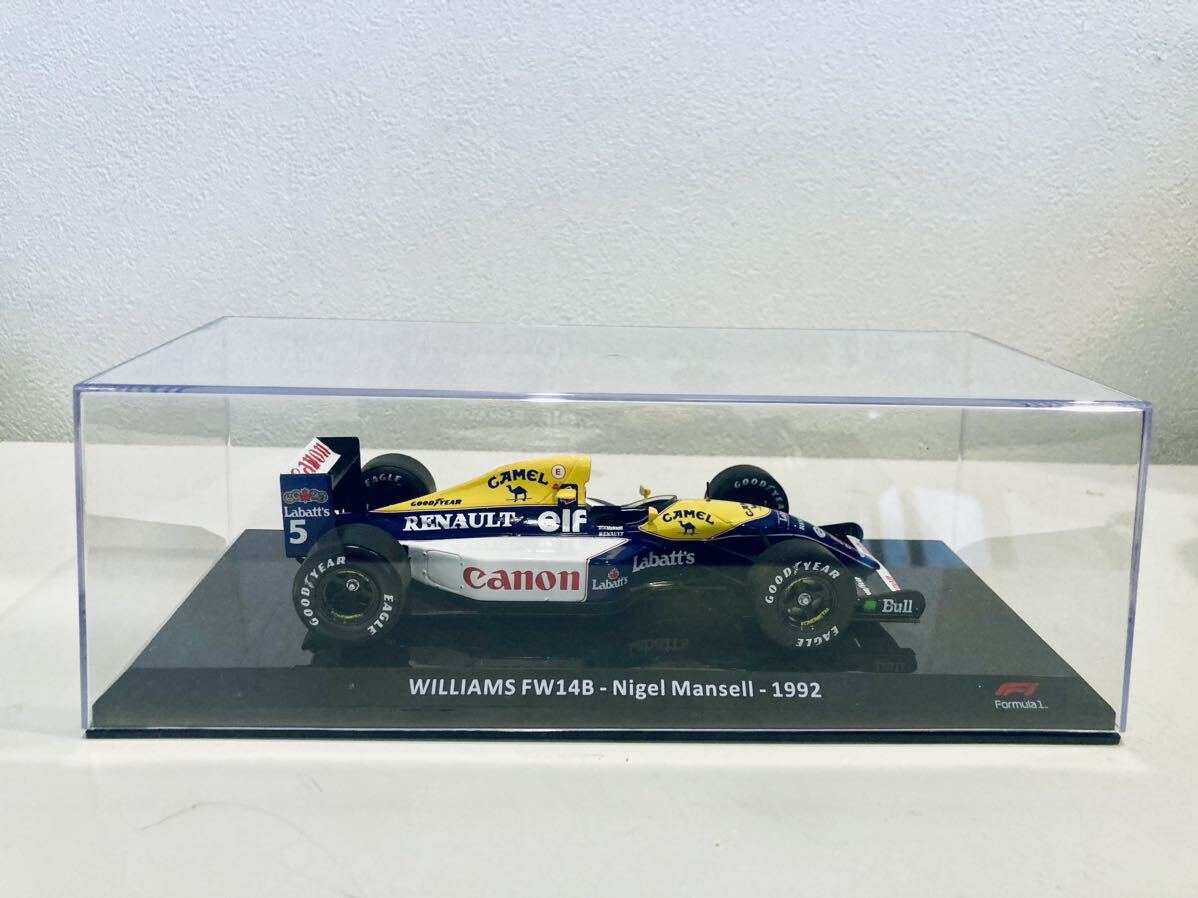 送料無料】1/24 ビッグスケール F1 コレクション 32 ウィリアムズ ルノー FW14B N.マンセル 1992 タバコ仕様 純正クリアケース付の画像4