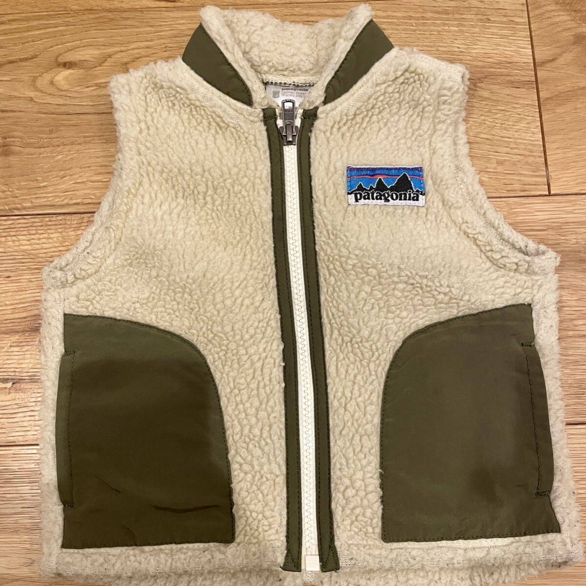 patagonia パタゴニア KIDS’ RETRO X VEST キッズ レトロエックス フリースベスト ボア BABY 12M アイボリー _画像1