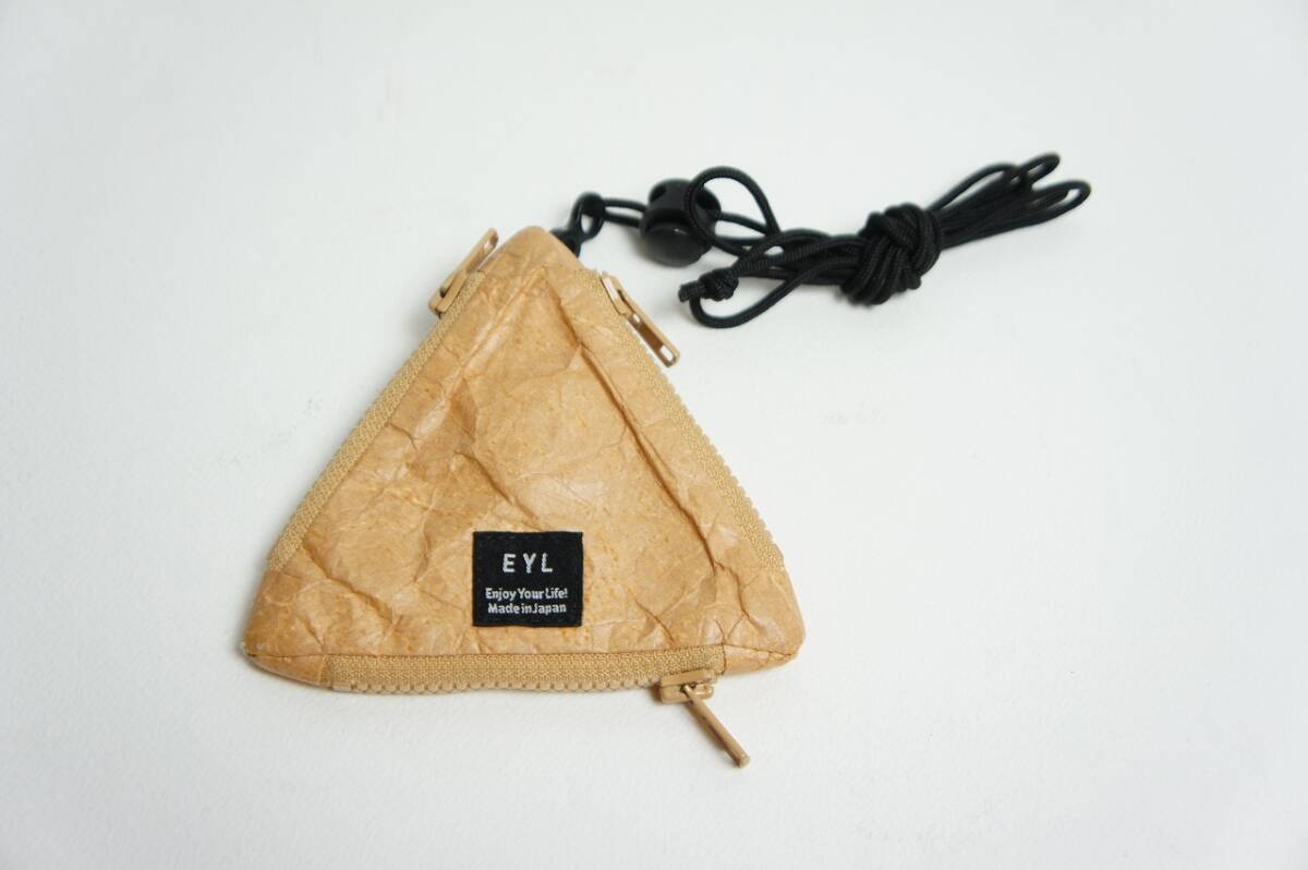 美品 EYL イーワイエル triangle coin purse トライアングル ポーチ 小物入れ サイフ 財布 コイン ケース ベージュ 本物 302Oの画像1