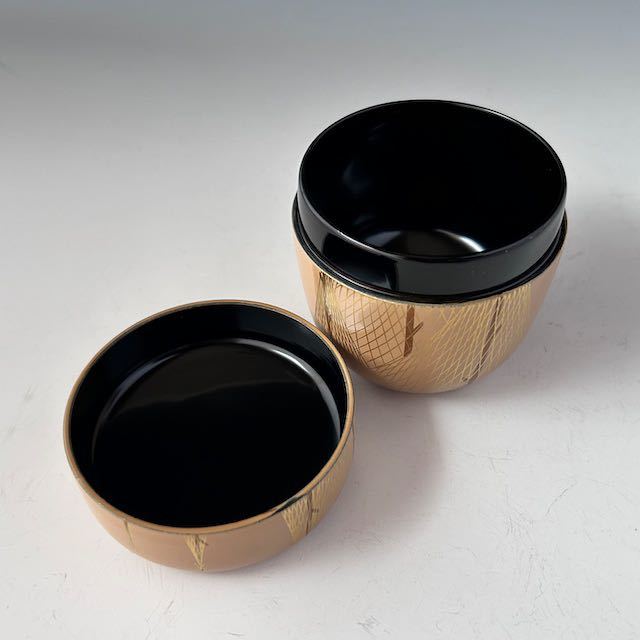 茶道具 白漆 網干蒔絵 中棗 松斎 共箱 稽古 茶会 薄茶器 棗 夏 茶道具 白漆 網干蒔絵 中棗 松斎 共箱 稽古 茶会 薄茶器 棗 夏