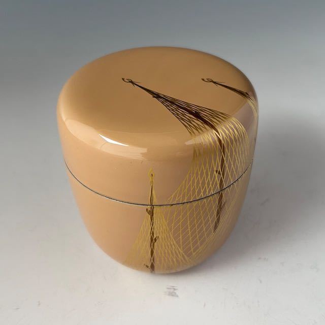 茶道具 白漆 網干蒔絵 中棗 松斎 共箱 稽古 茶会 薄茶器 棗 夏 茶道具 白漆 網干蒔絵 中棗 松斎 共箱 稽古 茶会 薄茶器 棗 夏