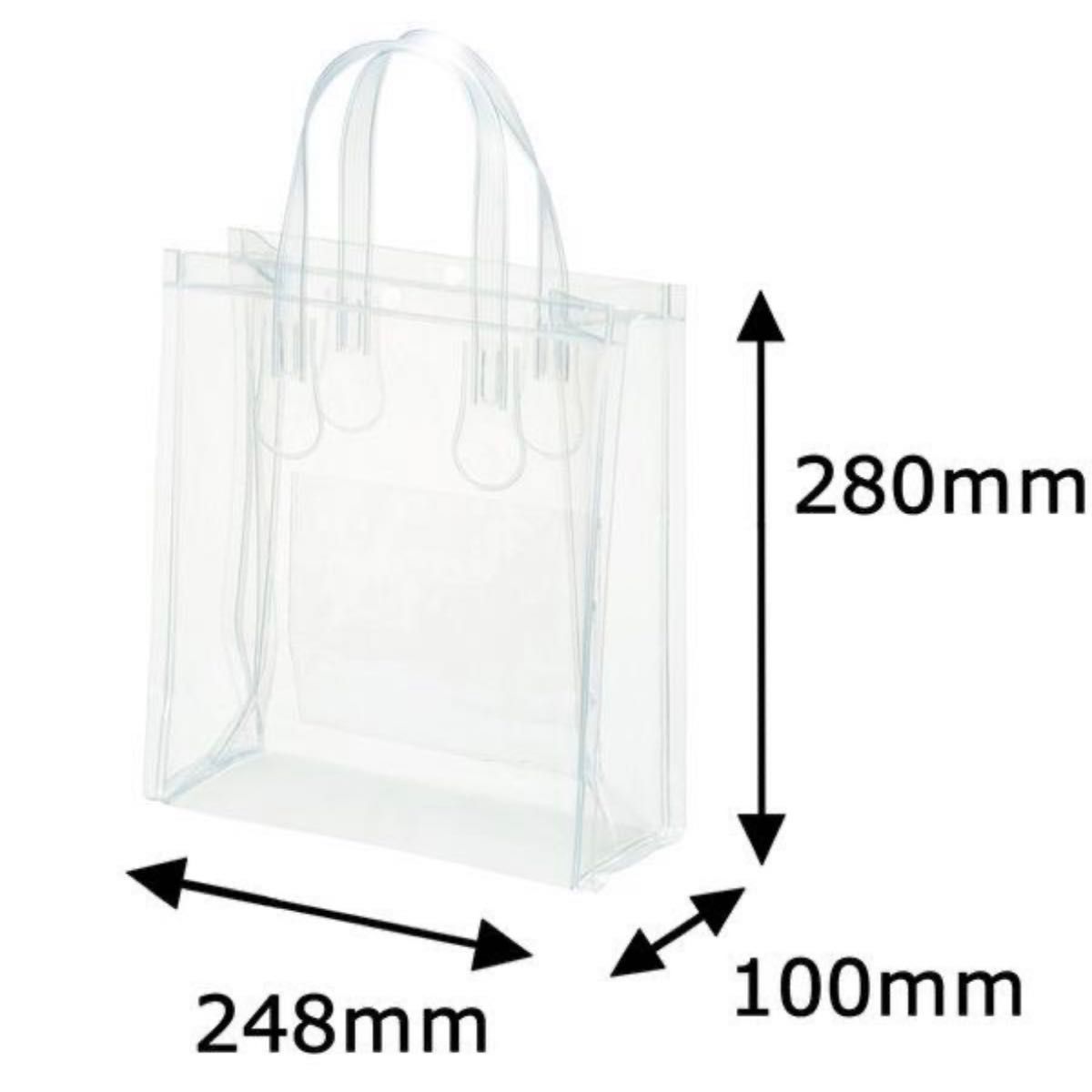 【アスクル・ロハコ限定】透明バッグ クリアバッグ シースルーバッグ ビニールバッグ トートバッグ B5ワイド ポケット付き