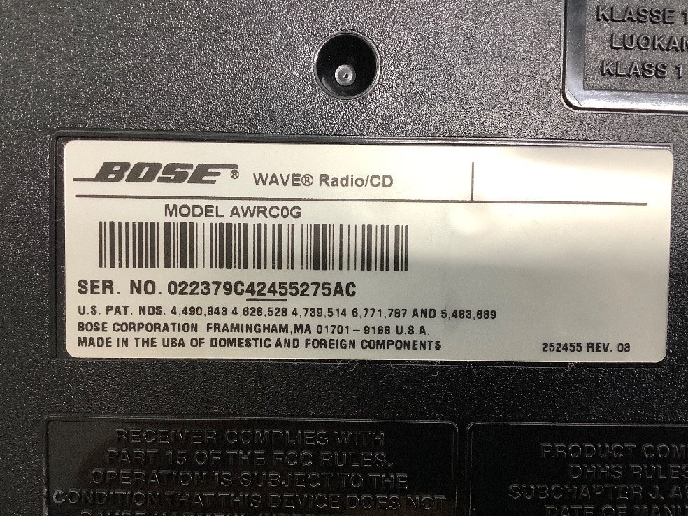 BOSE Wave Radio/CD AWRC0G CD不良 ラジオOK ACBF ジャンク品_画像9