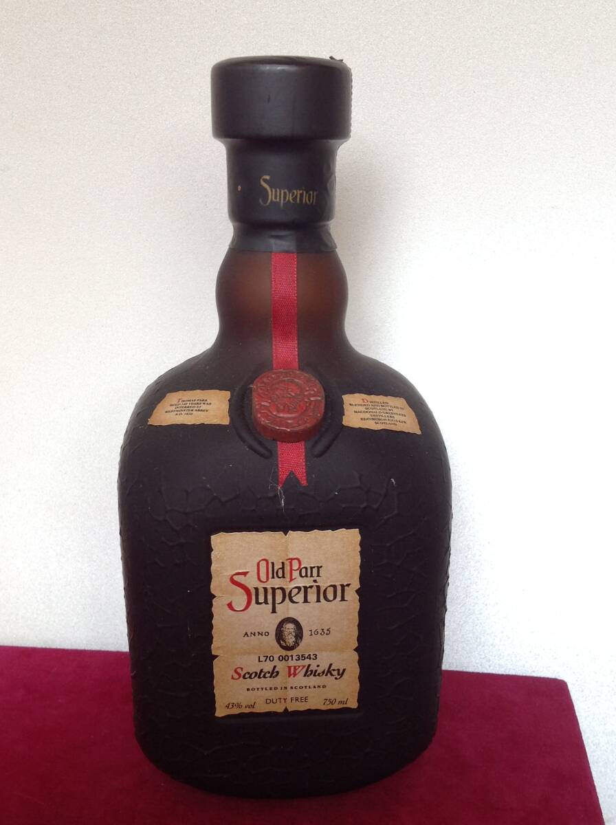 ヴィンテージ ウイスキー Old Parr Superior L70 0013543 Scotch Whisky 43% 750ml 長期保管 未開封　箱無_画像2